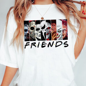 Horor Friends Characters Movie Shirt Sweatshirt Hoodie, Leather Face Shirt, Pin Head Character Shirt