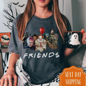 Horror Characters Friends Halloween Movie Shirt Sweatshirt Hoodie, Leather Face Shirt, Pin Head Character Shirt