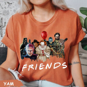 Horror Characters Friends Halloween Movie Shirt Sweatshirt Hoodie, Leather Face Shirt, Pin Head Character Shirt