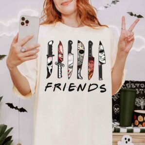 Knife Horror Characters Friends Halloween Movie One Side Shirt Sweatshirt Hoodie, Halloween Day Shirt