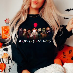 Horror Characters Friends Halloween Movie One Side Shirt Sweatshirt Hoodie, Halloween Day Shirt