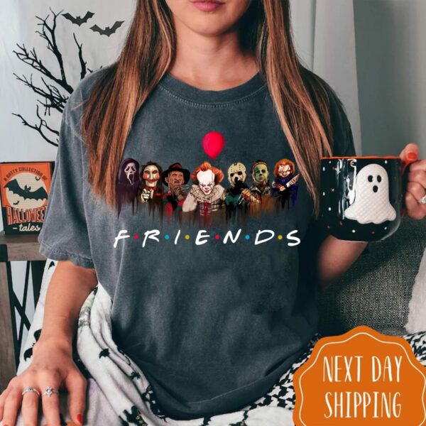 Horror Characters Friends Halloween Movie One Side Shirt Sweatshirt Hoodie, Halloween Day Shirt