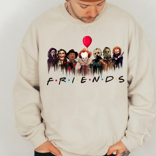 Horror Characters Friends Halloween Movie One Side Shirt Sweatshirt Hoodie, Halloween Day Shirt