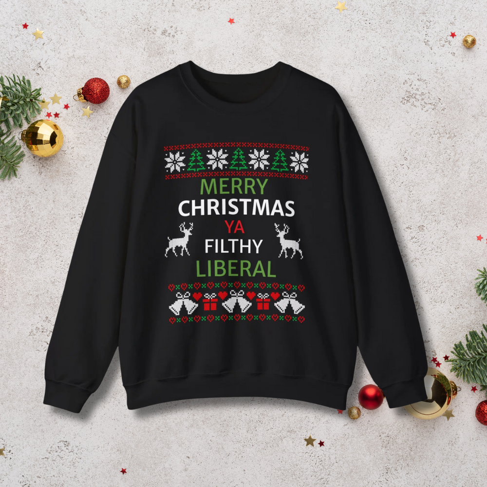 "Merry Christmas Lib" Funny Political Christmas Sweatshirt