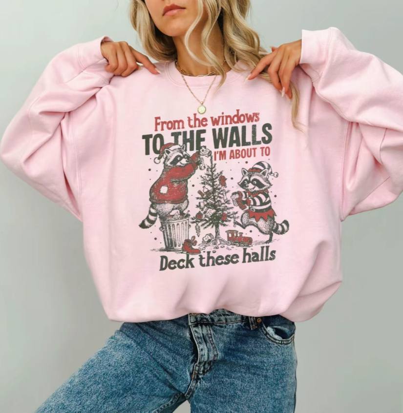 From The Windows To The Walls Deck These Halls Shirt - Image 3