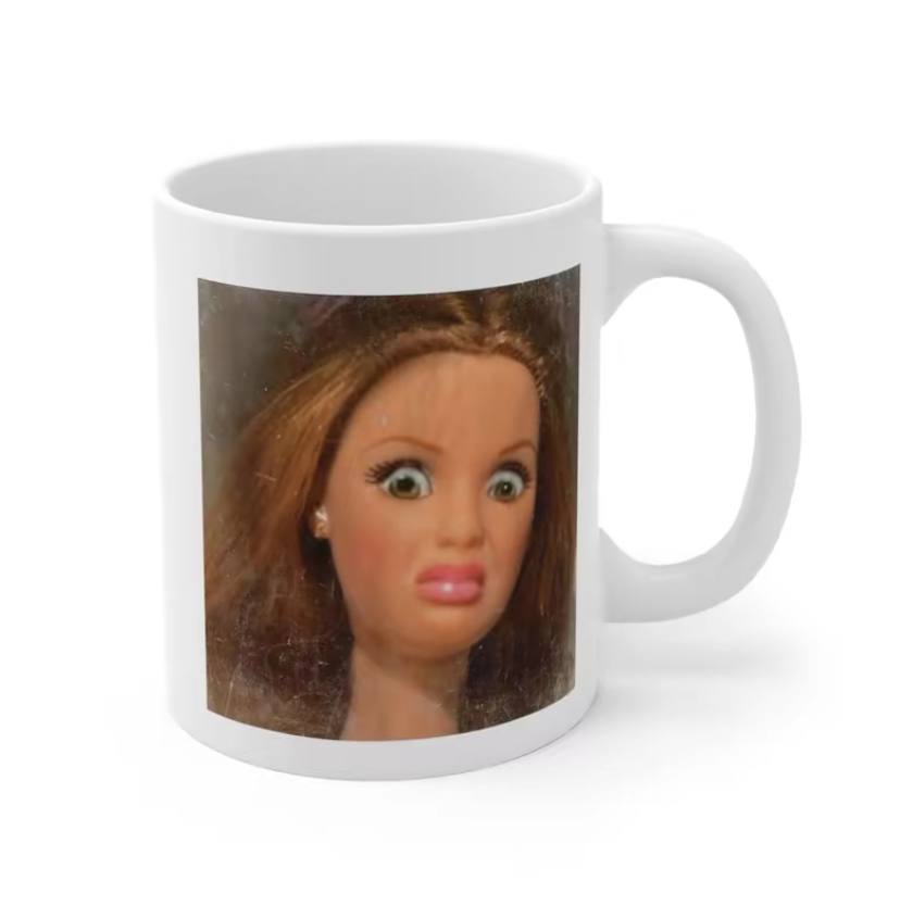 Funny Disgusted Barbie Ceramic Mug