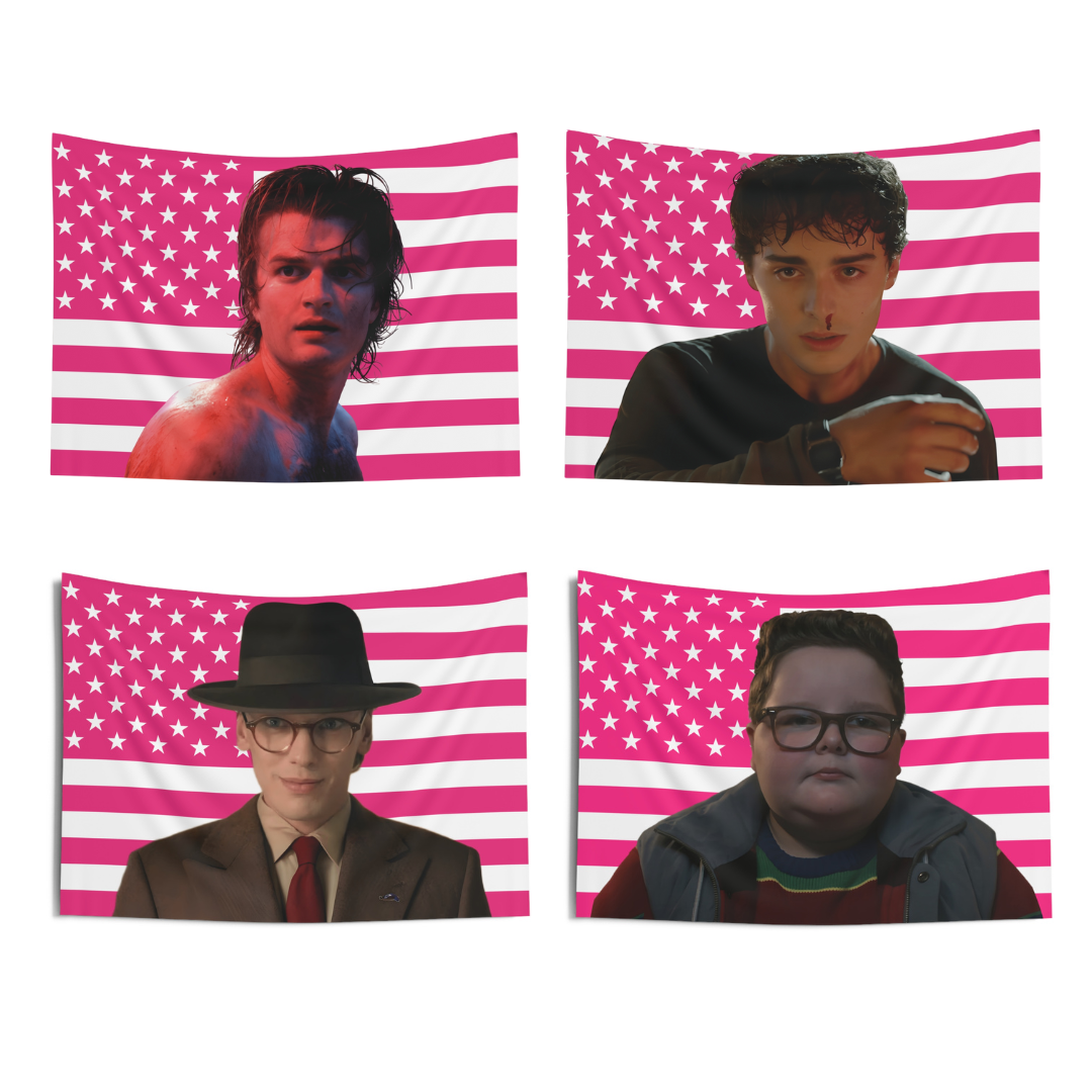Stranger Characters Flag