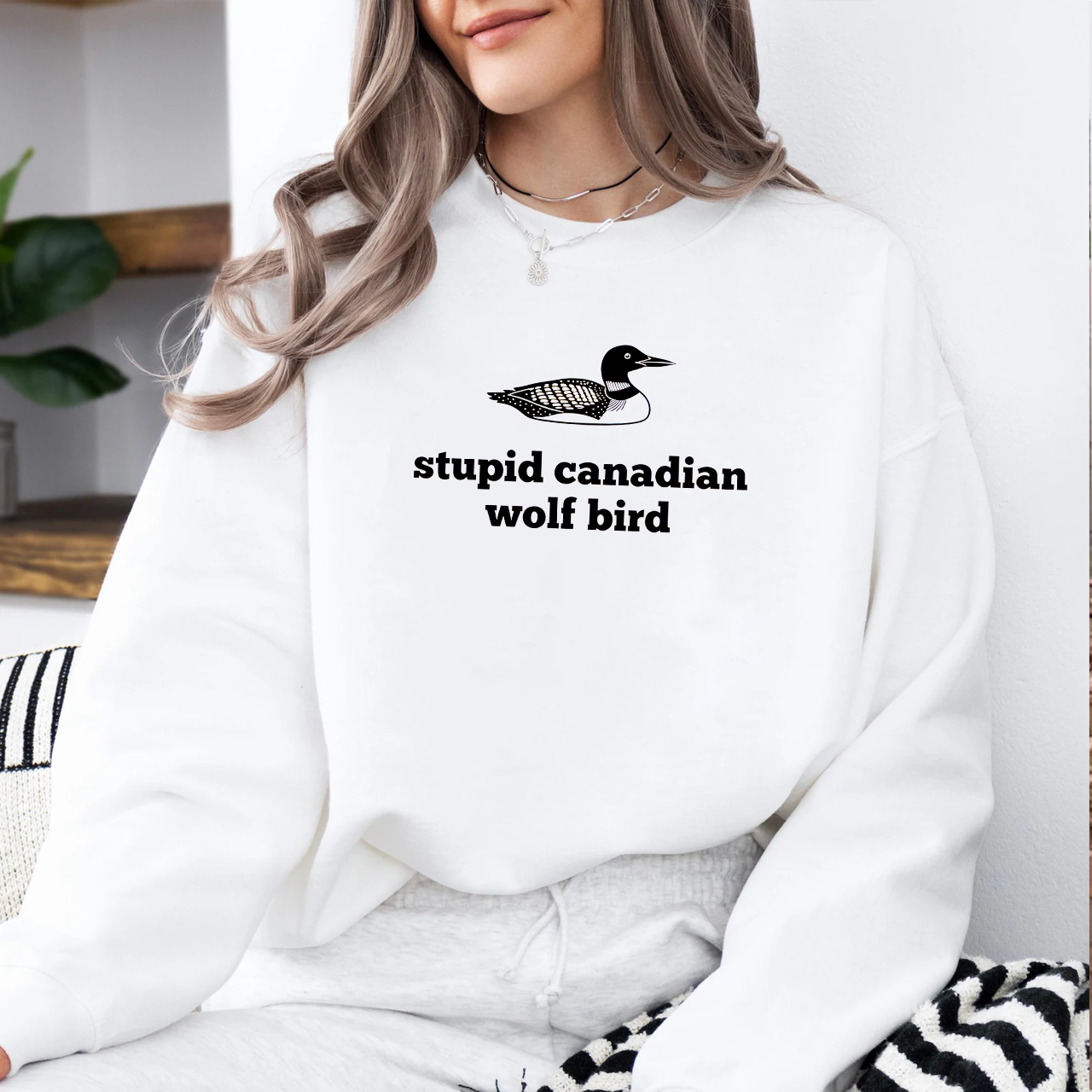 Stupid Canadian Wolf Bird HT Shirt