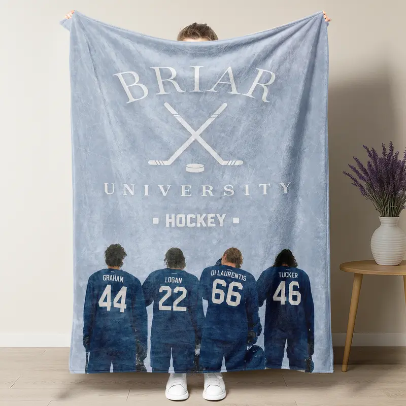 Off Campus Briar University Hockey 50x60 Flannel Blanket