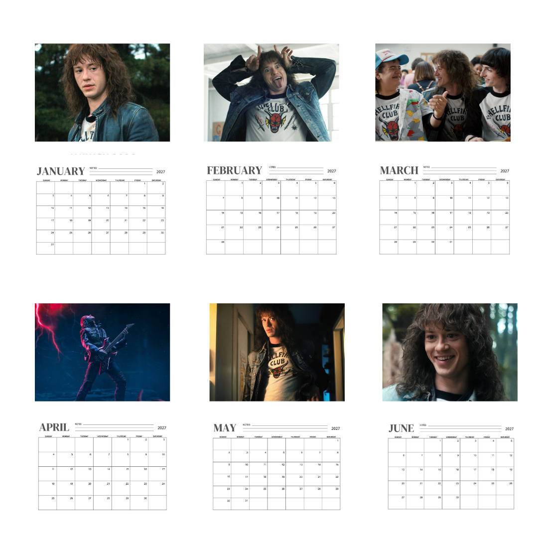 Eddie Munson 2027 Stranger Wall Calendar - Image 2