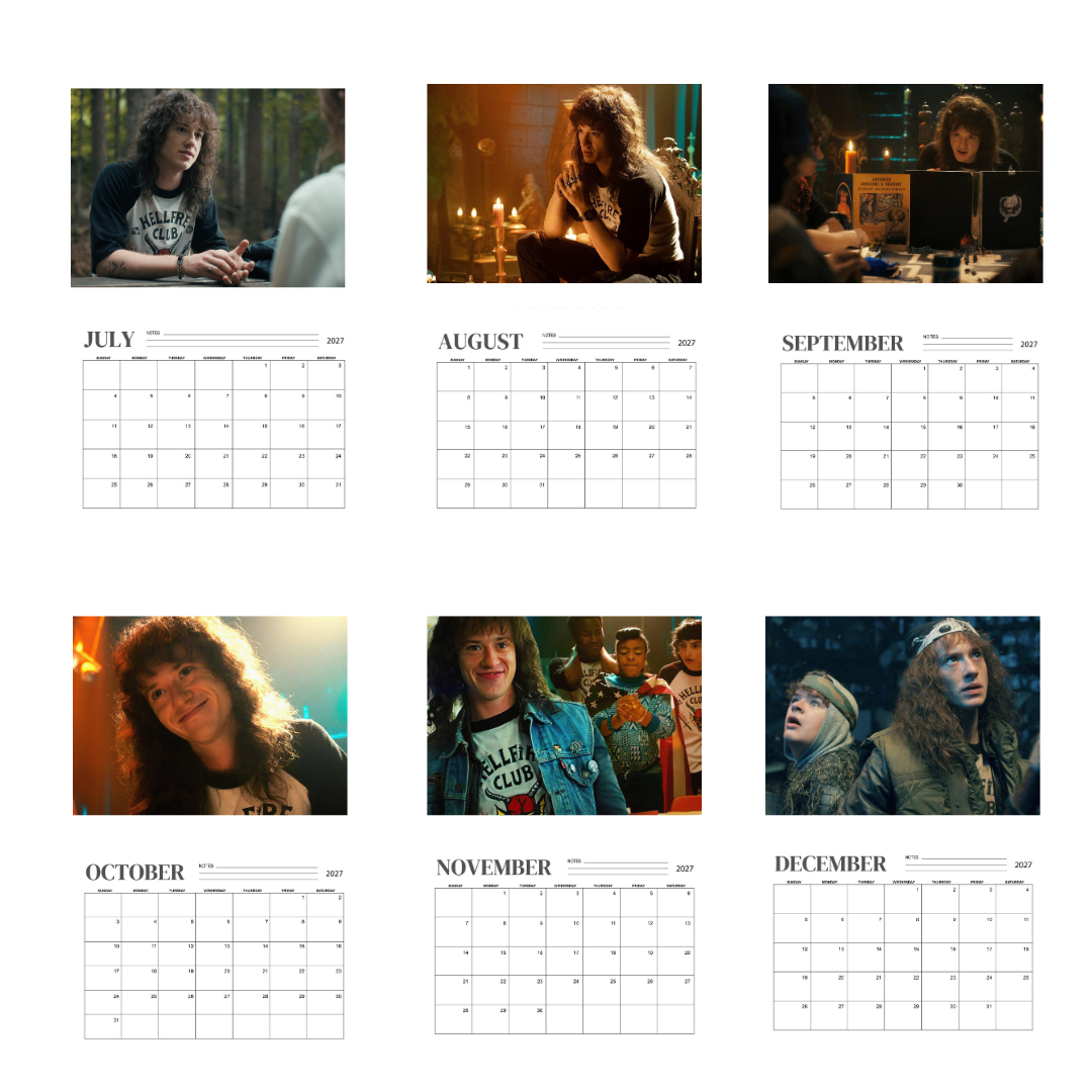 Eddie Munson 2027 Stranger Wall Calendar - Image 3