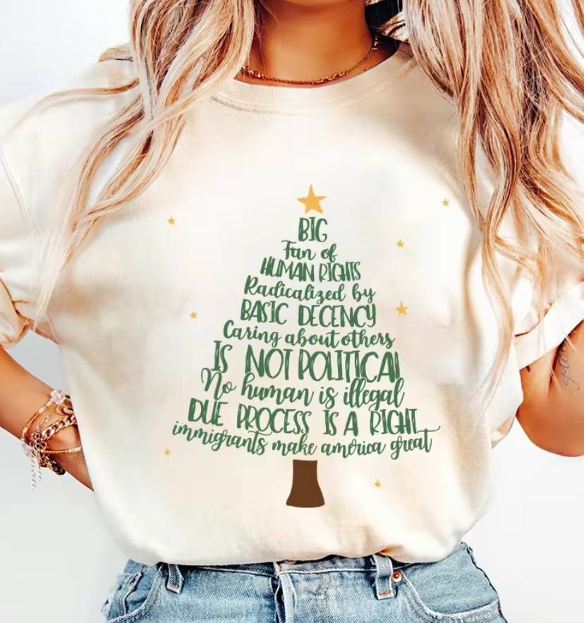 Big Fan Of Human Rights Christmas Unisex Shirt - Image 3