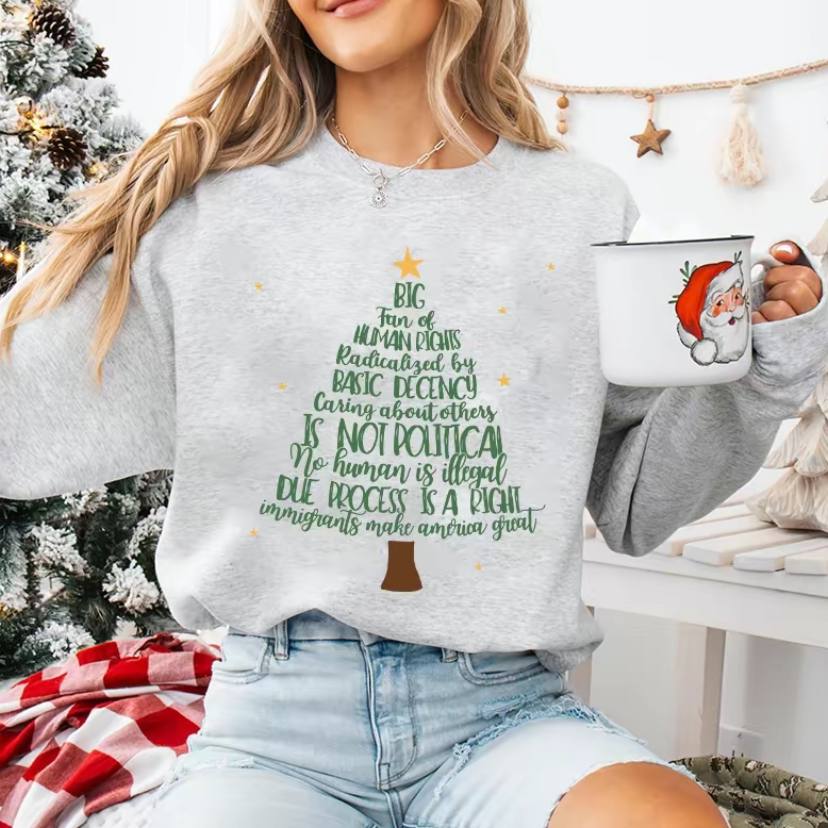 Big Fan Of Human Rights Christmas Unisex Shirt - Image 4