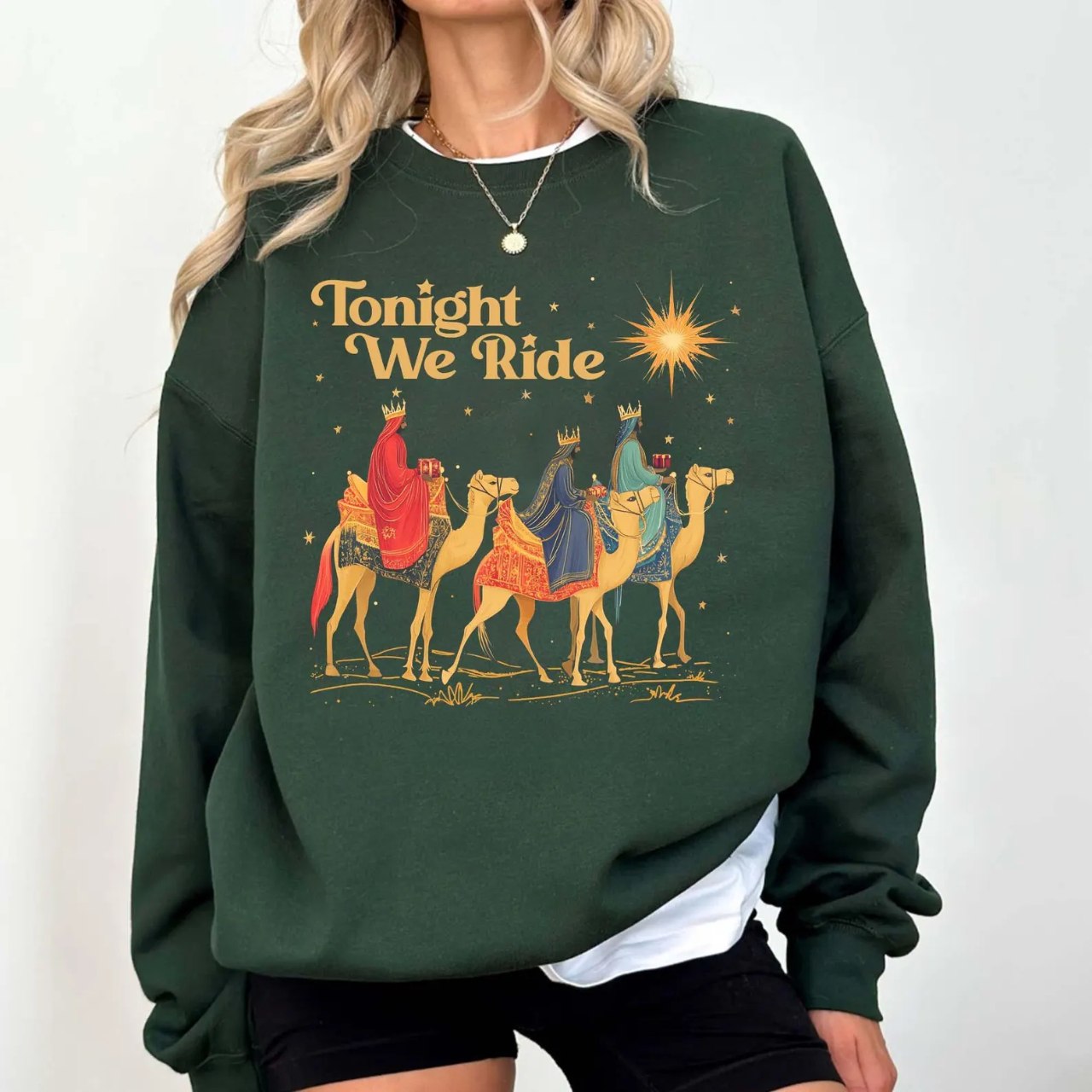3 Wise Men Tonight We Ride Christmas Shirt - Image 2
