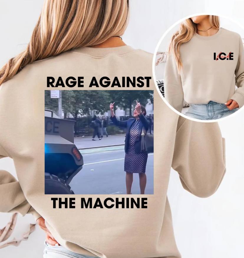 NYC Polka Dot Dress Baddie Rage Against The Machine F*ck ICE 2sided Shirt - Image 2